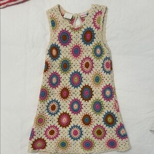 Zara Multicolor Crochet Kids Dress